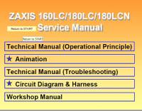repair manual Hitachi Excavator Zaxis 160LC/180LC/180LCN Technical & Workshop Manuals, Circuit Diagram PDF