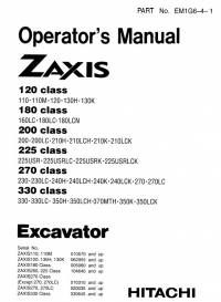 repair manual Hitachi Excavator Zaxis 120, 180, 200, 225, 270, 330 Class Operator’s Manual PDF