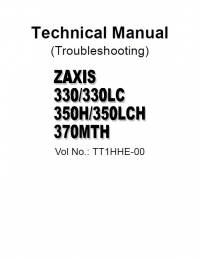 repair manual Hitachi Excavator Zaxis 330/330LC, 350H/350LCH, 370MTH Troubleshooting Technical Manual PDF