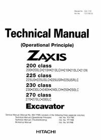 repair manual Hitachi Excavator Zaxis 200, 225, 230, 270 class Operational Principle Technical Manual PDF