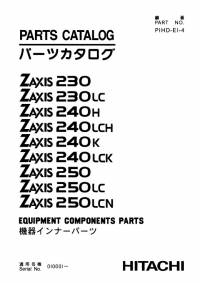 spare parts catalog Hitachi Equipment Components Parts Zaxis 230(LC), 240(LC)H, 240(LC)K, 250(LC), 250LCN Parts Catalog
