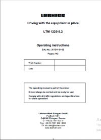 repair manual Liebherr LTM-1220-5.2 Driving with the equipment in place Operating Manual PDF