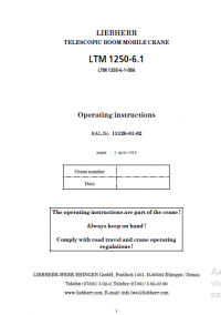 repair manual LIEBHERR Telescopic Boom Mobile Crane LTM 1250-6.1 Operating Manual PDF