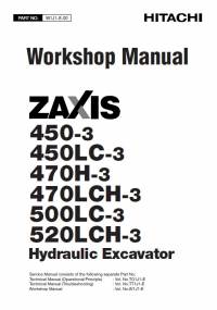 repair manual Hitachi Hydraulic Excavator Zaxis 450(LC)-3, 470(LC)H-3, 500LC-3, 520LCH-3 Workshop Manual PDF