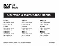 repair manual Cat Lift Truck E3000, E3500, E4000, EC4000, E5000, EX5000, E5500, E6000, E6500 Operation Maintenance