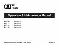 repair manual Cat Lift Trucks DP100, DP115, DP135, DP150 Operation & Maintenance Manual PDF