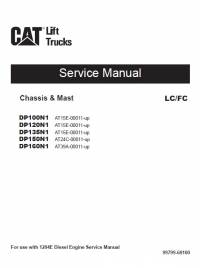 repair manual Cat Lift Trucks DP100N1, DP120N1, DP135N1, DP150N1, DP160N1 LC/FC Service Manual PDF