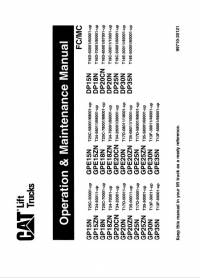 repair manual Cat Lift Trucks GP15N to GP35N, GPE15N to GPE35N, DP15N to DP35N, FC/MC Operation & Maintenance PDF