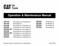 repair manual Cat Lift Trucks GP15/18/20K/20K-HP/25K/25K-HP/30K/35K, DP20K/25K/30K/35K Operation & Maintenance PDF