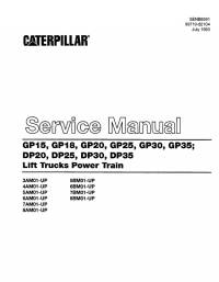 repair manual Cat Lift Trucks GP15/18/20/25/30/35, DP20/25/30/35 Power Train Service Manual PDF