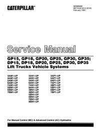 repair manual Cat Lift Trucks GP15, GP18, GP20, GP25, GP30, GP35, DP15, DP18, DP20, DP25, DP30, DP35 Service PDF