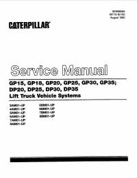 repair manual Cat Lift Trucks GP15, GP18, GP20, GP25, GP30, GP35, DP20, DP25, DP30, DP35 Service Manual PDF
