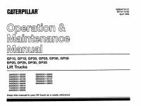 repair manual Cat Lift Trucks GP15, GP18, GP20, GP25, GP30, GP35, DP20, DP25, DP30, DP35 Operation & Maintenance