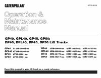 repair manual Cat Lift Trucks GP40, GPL40, GP45, GP50; DP40, DPL40, DP45, DP50 Operation & Maintenance Manual PDF