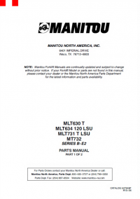 spare parts catalog Manitou MLT630 T, MLT634 120 LSU, MLT731 T LSU, MT732 Series B-E2 Parts Manual PDF