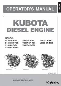 repair manual Kubota Diesel Engines D1803, V2403, V2607, V3307, V3800 Series Operators Manual PDF