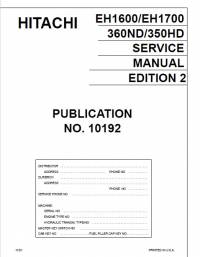 repair manual Hitachi Articulated Dump Truck EH1600/EH1700, 360ND/350HD Service Manual PDF