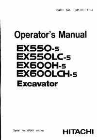 repair manual Hitachi Excavator EX550-5, EX550LC-5, EX600H-5, EX600LCH-5 Operator’s Manual PDF