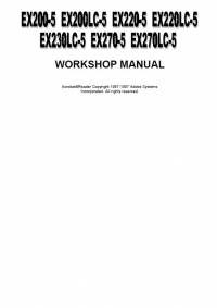 repair manual Hitachi Excavators EX200(LC)-5, EX220(LC)-5, EX230LC-5, EX270(LC)-5 Workshop Manual PDF