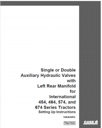 repair manual Case Hydraulic Valves for 454-674 tractors PDF Operator’s Manual