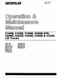 repair manual Cat Lift Trucks V160B-V180B, V200B STR, V200B-V330B Operation & Maintenance Manual PDF