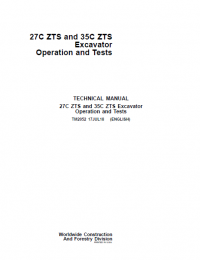 repair manual John Deere 27C ZTS and 35C ZTS Excavator Operation and Tests Technical Manual PDF
