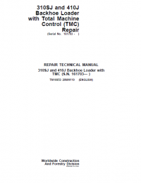 repair manual John Deere 310SJ and 410J Backhoe Loader Repair Technical Manual PDF TM10853