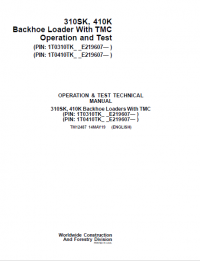 repair manual John Deere 310SK, 410K Backhoe Loader with TMC Operation and Test Technical Manual PDF TM12487