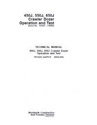 repair manual John Deere 450J, 550J, 650J Crawler Dozer Operation and Test Technical Manual PDF