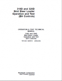 repair manual John Deere 318D, 319D, 320D and 323D Skid Steer Loader Operation and Test Technical Manual
