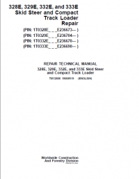 repair manual John Deere 328E, 329E, 332E, and 333E Skid Steer and Compact Track Loader Repair Technical Manual