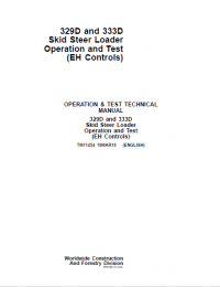 repair manual John Deere 329D and 333D Skid Steer Loader Operation and Test Technical Manual PDF