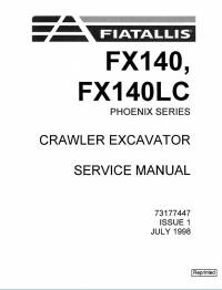 repair manual FiatAllis Crawler Excavator FX140, FX140LC Phoenix Series Service Manual PDF