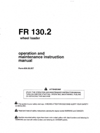 repair manual FiatAllis FR130.2 Wheel Loader Operation Maintenance Instruction and Service Manual PDF