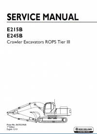 repair manual New Holland Crawler Excavator E215B, E245B ROPS Tier III Service Manual PDF