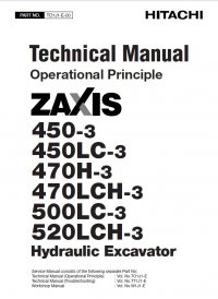 repair manual Hitachi Zaxis 450-3 450LC-3 470H-3 470LCH-3 500LC-3 520LCH-3 Hydraulic Excavators PDF Manuals