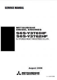 repair manual Mitsubishi Diesel Engines S6S-Y3T61HF, S6S-Y3T62HF for Hyundai Heavy Equipment Service Manual PDF