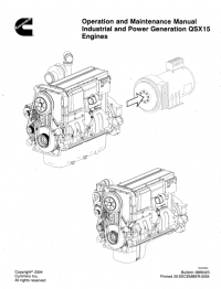 repair manual Cummins Engine QSX15 Industrial and Power Generation Operation and Maintenance Manual PDF