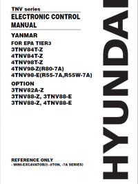 repair manual Yanmar 3TNV, 4TNV Series Electronic Control Manual PDF for Hyundai Equipment