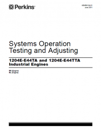 repair manual Perkins Industrial Engines 1204E Series Systems Operation Testing And Adjusting PDF Manual