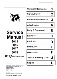 repair manual JCB Mini Excavators 8013, 8015, 8017, 8018, 801 Gravemaster Service Manual PDF