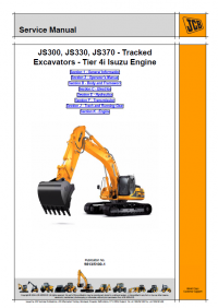 repair manual JCB Tracked Excavators JS300, JS330, JS370 Tier 4i Isuzu Engine Service Manual PDF