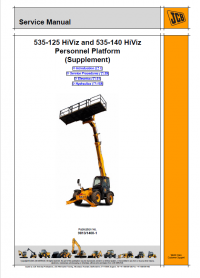 repair manual JCB Loadalls 535-125, 535-140 HiViz Personnel Platform Service Manual Supplement PDF