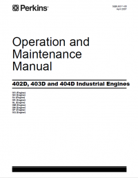repair manual Perkins 402D, 403D, 404D Industrial Engines for JCB Operation Maintenance Manuals PDF