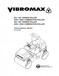 repair manual JCB Vibromax 355/365, 355K/365K, 455/465, 455K/465K Tandem & Combination Rollers Service Manual PDF