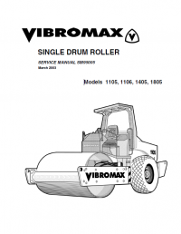repair manual JCB Vibromax 1105, 1106, 1405, 1805 Single Drum Rollers Service Manual SM95005 PDF