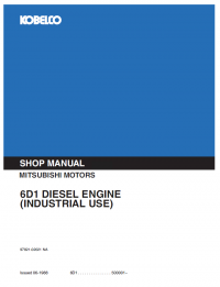 repair manual Mitsubishi Motors 6D1 Diesel Engine for Kobelco equipment PDF Shop Manuals