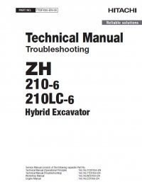 repair manual Hitachi Hybrid Excavators ZH210-6, ZH210LC-6 Troubleshooting Technical Manual PDF