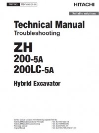 repair manual Hitachi Hybrid Excavator ZH200-5A, ZH200LC-5A Troubleshooting Technical Manual PDF