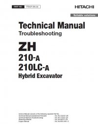 repair manual Hitachi Hybrid Excavator ZH 210-A, 210LC-A Troubleshooting Technical Manual PDF